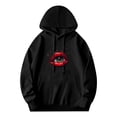 thumbnail image 3 of Men's Long Sleeve Hoodie Pullover Sweatshirt with Pockets - Black Green Iris Design Relaxed Fit Stylish & Unique, 3 of 7