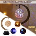 thumbnail image 4 of FFENYAN Warm Small Night Light Unique Design LED Decorative Light Star Moon Light Wrought Iron Night Light, 4 of 4