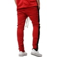 thumbnail image 4 of Ma Croix Mens Two Tone Zipper Jogger Pants Skinny Fit Training Slim Casual Elastic Athletic, 4 of 5