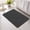 Black, variant on Black Solid Non Slip Bathroom Mat, Minimalist Cloth Dark Gray Linen Texture Industrial Absorbent Bath Mat Rubber Backed Quick Dry Doormat Fit Under Door for Bathtub Shower Sink Kitchen 24"x36"