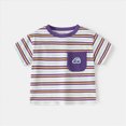 thumbnail image 7 of TOWED22 Baby Boy Summer Outfits 2 Pieces Crewneck Short Sleeve Top Elastic Waist Pocket Shorts Dinosaur Pattern Clothes(Purple,2-3 Y), 7 of 7