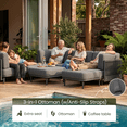 thumbnail image 5 of LayinSun 7 Pieces Outdoor Patio Furniture Set,Modular L-Shaped Sectional Sofa Set with 7" Thick Cushions, 5 of 7