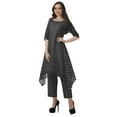 thumbnail image 3 of Moomaya Ensemble Kurti Kurta Pantalon pour Femmes Col Bateau Imprimé Robe 2 Pcs Tenue Ethnique, 3 of 6