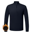 thumbnail image 5 of Handshe Men's Autumn Winter Casual Stand Collar Half-Zip Stretch Fleece-Lined Sweater, Long Sleeve Fashionable Thermal Top for Outdoor Hiking Camping,Plus Size, 5 of 8