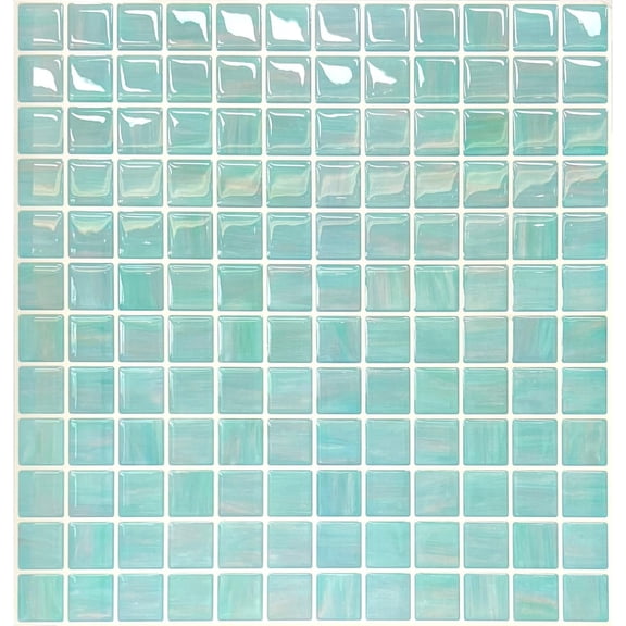 5 Sheets Peel and Stick Backsplash, Self Adhesive Wall Tiles, Stick on Tile, Peel and Stick Tiles Backsplash for Kitchen, Bathroom, Fireplace, RV (Ocean Jade)