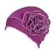 thumbnail image 5 of Turbante elástico sólido con flores para damas, para quimioterapia, cáncer, pérdida de cabello, gorro para la cabeza Púrpura, 5 of 8