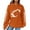 Orange, variant on Graphic Hoodies Knit Hoodie Women's Sweatshirt Football Graphic Long Sleeve Sweater Football Season Pullover