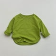 thumbnail image 2 of Zshosam Toddler Long Sleeve Shirt Girl Girls Raglan Long Sleeve Shirts Kids Curve Hem Crewneck Tunic Tops Fashion T-Shirts Size 18 24 Months,(Green 18-24 Months), 2 of 4