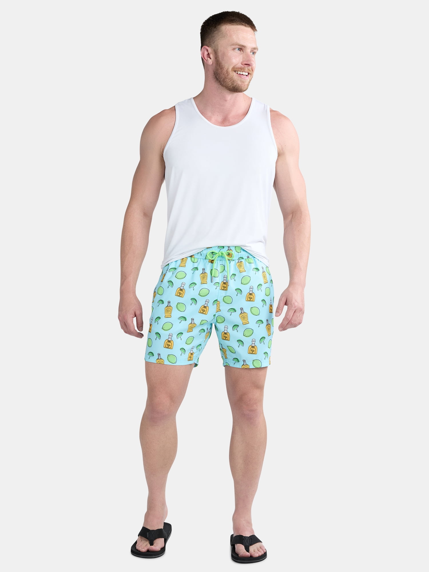 Party Sharks Men's Swim Trunks, 6.5" Inseam (Available in S-XL)