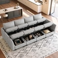 thumbnail image 5 of Belffin 8 pieces Chenille Modular Sectional Sofa Sectional Sleeper Sofa Washable Cushion with storage for Living Room,Beige, 5 of 9