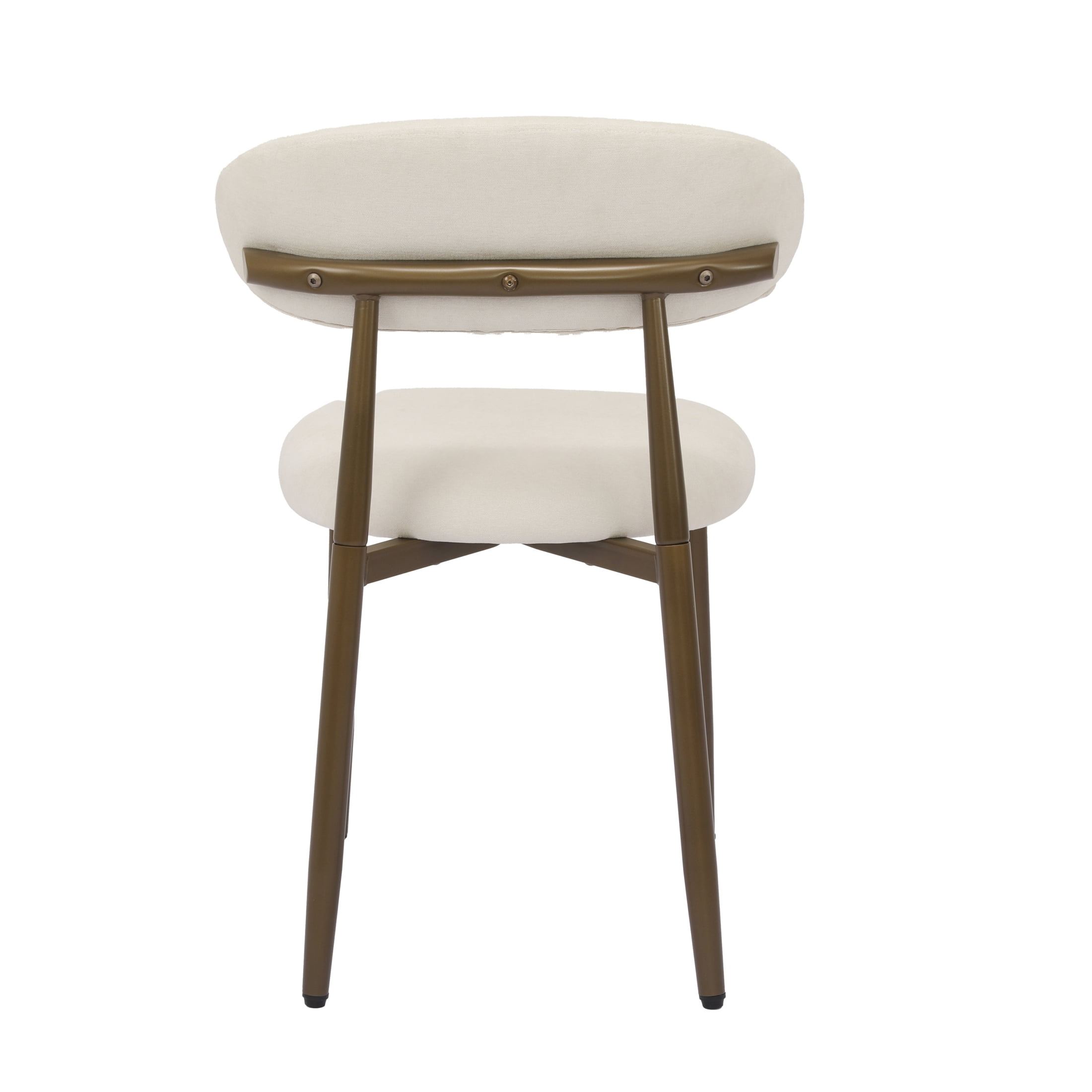 Vinform Upholstered Dining Chairs Set of 2, Fabric Metal Chair for Dining Room, Beige