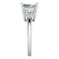 thumbnail image 3 of Clara Pucci 14K White Gold 4ct BlueMoissanite Three-Stone Ring for Women, 3 of 7