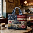 thumbnail image 6 of MuXiKeJi Clothes American Flag Quilted Tote Bag For Women - USA Flag Quilted Large Grocery Shoulder Tote Bag Patriotic Handbags With Handles, 6 of 6