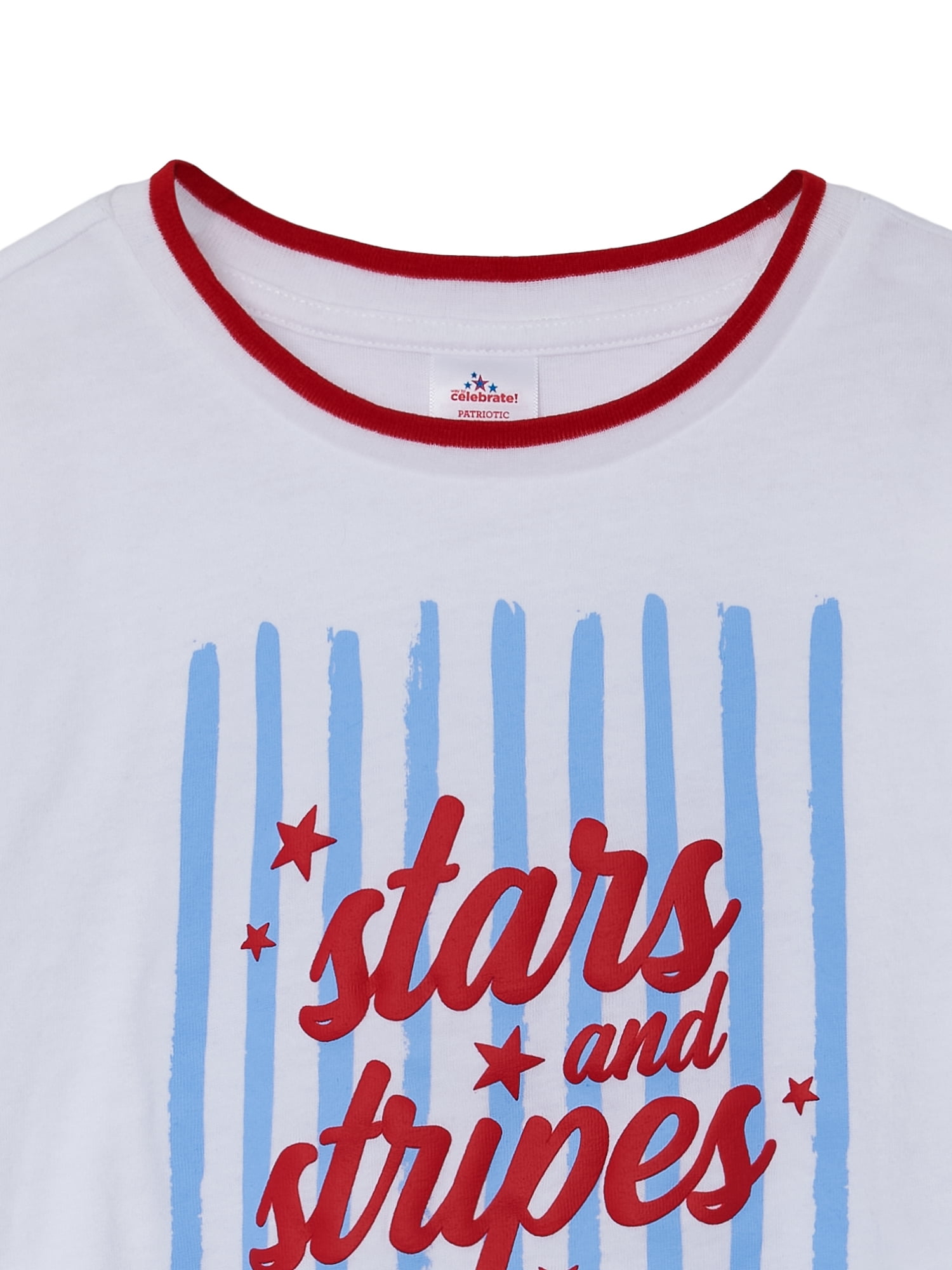 Way to Celebrate Girls Americana Short Sleeve Tee, Sizes 4-18