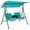 Turquoise, variant on Gymax 2-Person Canopy Porch Swing Padded Chair Cooler Bag Rotatable Tray Turquoise