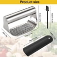 thumbnail image 5 of Garlic Press Rocker Portable Manual Stainless Steel Crusher Masher with Peeling Drum (Silver), 5 of 7
