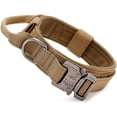thumbnail image 1 of Tactical Dog Collar With Control Handle Nylon Military Adjustable Collar, Metal Buckle, Padded For Medium Dogs, Hunting/outdoor Training (brown-m), 1 of 4