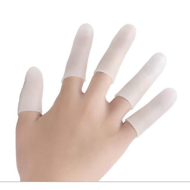Cotas de dedo de gel, soporte de protector de dedo (5 uds.), nuevo material, mangas de dedo, gran compatible con dedo de gatillo, eczema de mano, agrietamiento de dedo, finge Afortunado Sencillez