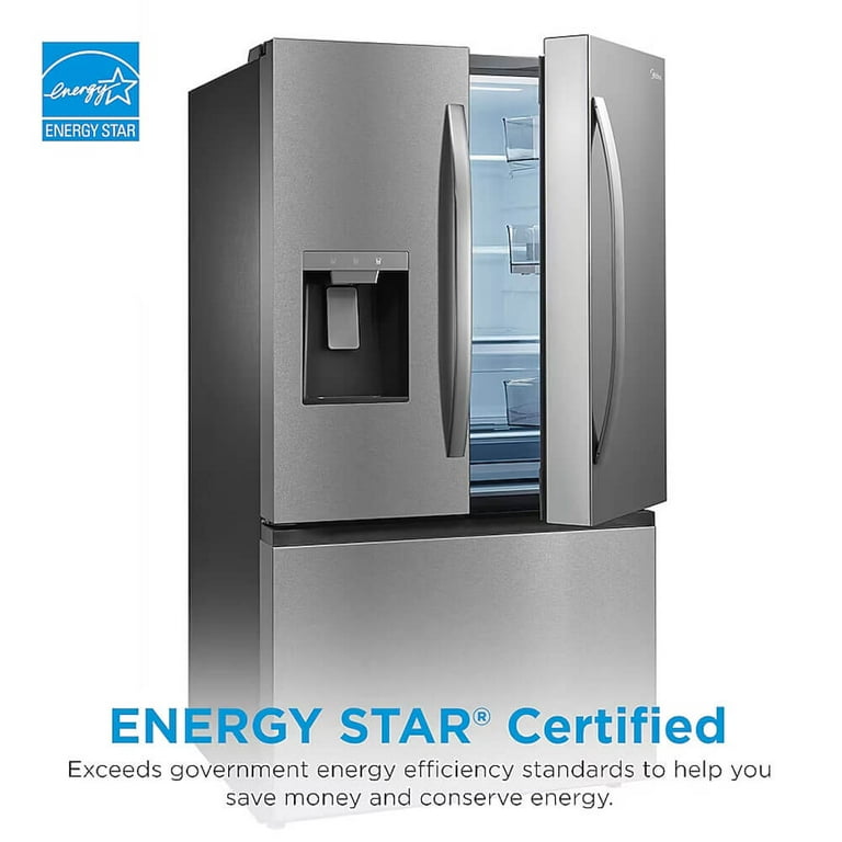 Midea 29.3 Cu. Ft. French Door Smart Refrigerator, Stainless Steel