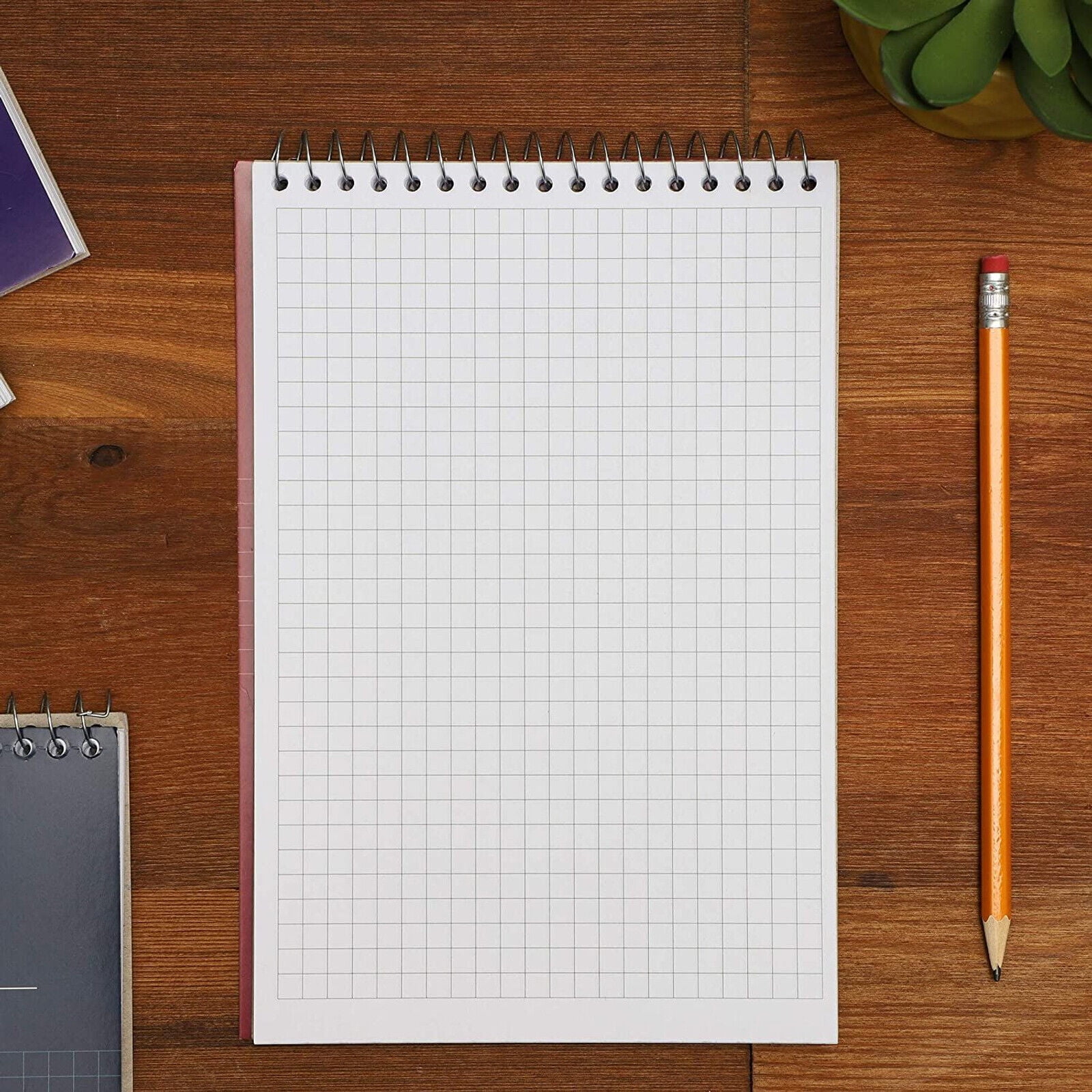 6 Pack Spiral Bound Graph Paper Notebooks for College Writing