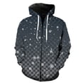 thumbnail image 1 of Sudadera con capucha y cremallera para hombre, diseño de copos de nieve de invierno, divertida sudadera de moda con estampado 3D, unisex, de gran tamaño, con capucha, estilo Harajuku, 1 of 6