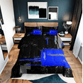 thumbnail image 1 of Erosebridal Modern Minimalst Bedding King Comforter Set, Navy Blue Down Comforter, Geometry Stripes Decor, Reversible 3pcs, 1 of 4