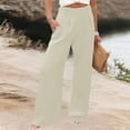 thumbnail image 2 of Jxximdong Palazzo Pants for Women, Elegant Loose Wide Leg Pants Plain Lightweight Stretchy Casual Trousers with Pockets, Beige Womens Casual Trousers, 2 of 7