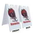 thumbnail image 2 of A-frame Sidewalk Chocolate Covered Strawberries 24" x 36" Double Sided A-Frame Sidewalk Sign, Includes 2 Plastic Inserts | Foldable Portable White Signicade Sandwich Board Signs, 2 of 5