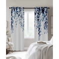 thumbnail image 2 of Blue Eucalyptus Blackout Curtains for Bedroom, Thermal Insulated Drapes, Weeping Botanical Leaf Watercolor Black Out Curtains 63 Inch Long Room Darkening Kitchen Curtains 42"x63" 2 Panels, 2 of 8