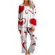 thumbnail image 2 of RKSTN Valentine's Gifts Pajamas Set for Women Oversized Crewneck Valentine's Day Loves Heart Graphic Printed Loungewear Matching Set Womens Casual Loose Long Sleeve T Shirt and Pjs Pant 2 Piece Set, 2 of 6