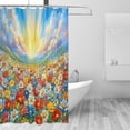thumbnail image 2 of Vibrant Garden 72x72 Waterproof Shower Curtain Liners Durable Metal C-Hooks Fade-Proof Thermal Print Anti-Splash, 2 of 5