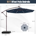 thumbnail image 3 of Costway Parasol Suspendu Déporté de Patio 10 Pi avec 32 Lumières DEL, Sac de Sable, Base Croisée pour l'Extérieur, 3 of 10