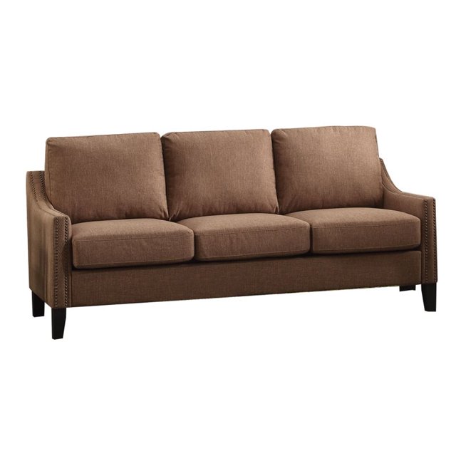 ACME Zapata Jr Upholstered Sloped Arms Sofa with Wood Frame in Brown