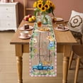 thumbnail image 2 of Pink Plaid Easter Table Runner - 70 Inch Long Blue Truck Spring Floral Bunny Wooden Cotton and Linen Blended Dress Scarves Farmhouse Table Runner for Kitchen Dining, Coffee Table, 13" x 70", 2 of 8