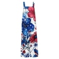 thumbnail image 6 of Iaqnaocc 4th Of July Womens Jumpsuit Loose Fit American Flag Stars Sleeveless Wide Leg Summer One Piece Adjustable Strap Party Freedom Jumpsuits Overalls Blue L, 6 of 6