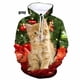 thumbnail image 3 of Sudadera con capucha de Papá Noel y gato con estampado 3D para hombre, sudadera con estampado de árbol de Navidad y muñeco de nieve, unisex, holgada, de manga larga, 3 of 5