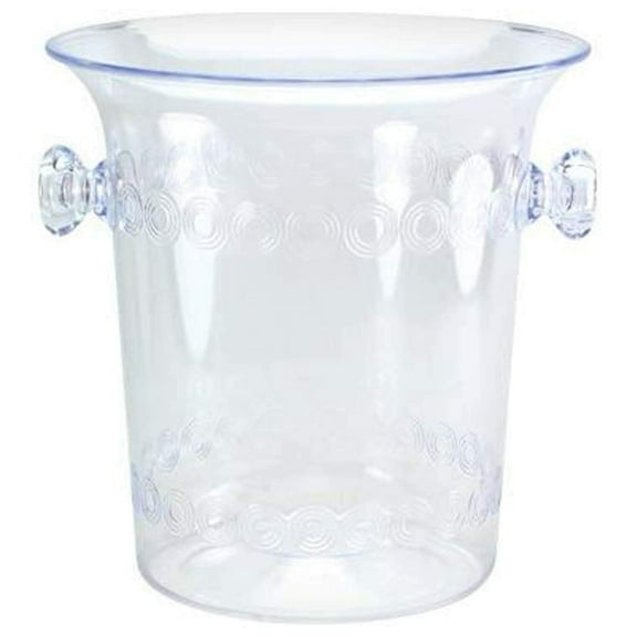 Clear Plastic Acrylic Ice Bucket Wine Beer Bottle Cooler Champagne 4 Quart Bar Party