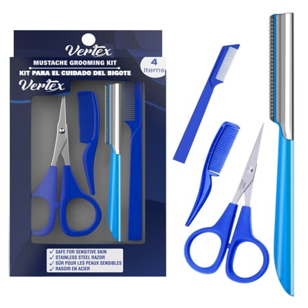 Mustache Scissors Beard Razor Grooming Comb Trimmer Movember Mens Straight Edge Beards Shaping Tool For Men Goatee Shaper