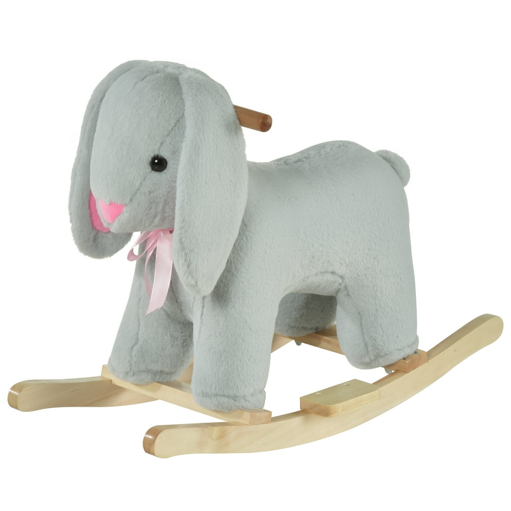 Qaba Kids Ride On Rocking Horse Rabbit Style with Handle Grip