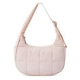 thumbnail image 1 of Nylon Quilted Shoulder Bag | Women's Small Handbag with Adjustable Strap | Lightweight Purse for Daily Use | Zipper Closure Multi-Compartment Design | Versatile Checkered Pattern | Casual, 1 of 2
