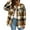 Coffee#008, variant on Stichou Womens Jacket Long Plaid Shacket Casual Lapel Button Tartan Trench Tops Long Sleeve Shirts with Pockets Blue L