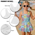 thumbnail image 6 of Xixirimido Donuts Blue Print Girls One Piece Swimsuits Sleeveless Swim Dress for Girls Skirted Bathing Suit Hawaiian Skirt Swimwear UPF 50+ Sun Protection, 12-13 Years, 6 of 7