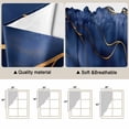 thumbnail image 3 of Navy Blue Marble Kitchen Window Curtains, Swag Curtains Valance for Bedroom Living Room Bathroom, Modern Golden Geometric Art Rod Pocket Window Treatment Curtain Block Drapes 2 Panels 36"x36", 3 of 9