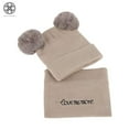 thumbnail image 4 of Luxtrada Newborn Kids Baby Boy Girl Pom Hat Winter Warm Knit Bobble Beanie Cap Scarf Set (Khaki), 4 of 7