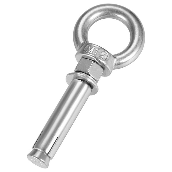 Unique Bargains M12 x 90 Expansion Eyebolt Eye Nut Screw with Ring Anchor Raw Bolts 1 Pcs