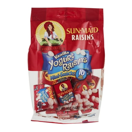 (2 Pack) Sun-Maid Vanilla Yogurt Raisins Mini-Snacks, 5 Oz, 10