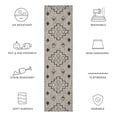 thumbnail image 6 of SAFAVIEH Courtyard Floella Geometric Indoor/Outdoor Runner Rug, Grey/Black, 2'3" x 10', 6 of 11