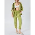 thumbnail image 3 of Cenuakty Women Blazer Suit, Elegant Long Sleeve Lapel Collar Jacket with Pants Lounge Outfit, 3 of 9