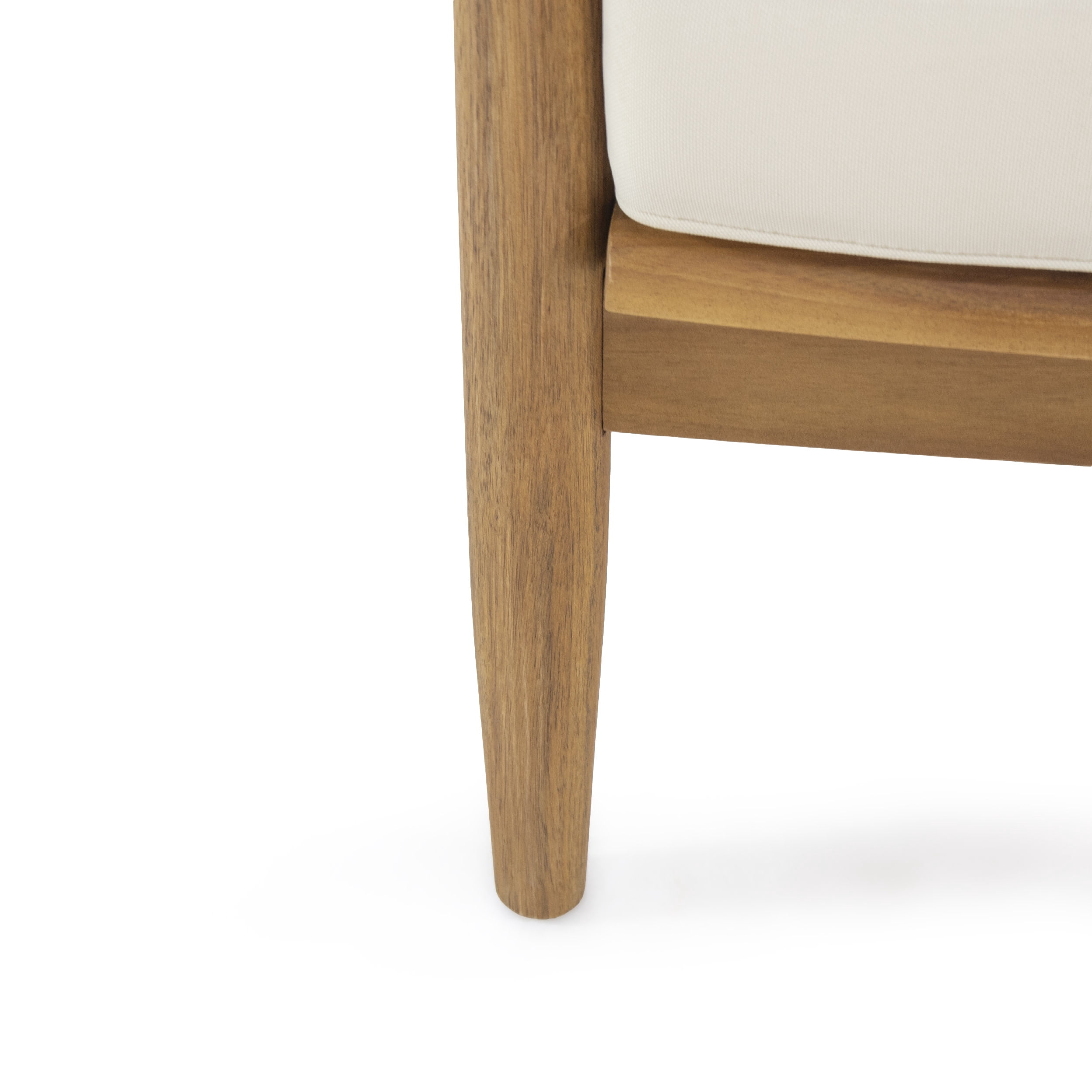 Greta Acacia Wood Outdoor Club Chair, Teak and Beige