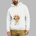 thumbnail image 2 of Urbanix Mens Pet Pouch Hoodie Casual Long Sleeve Drawstring Pets Holder Pullover Slim Fit Winter Sweaters with Pockets, 2 of 5